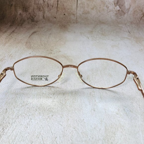 Thornton & Banks Oval Gold & Taupe Brown Eyeglasses Glasses Frames NWOT main image 9